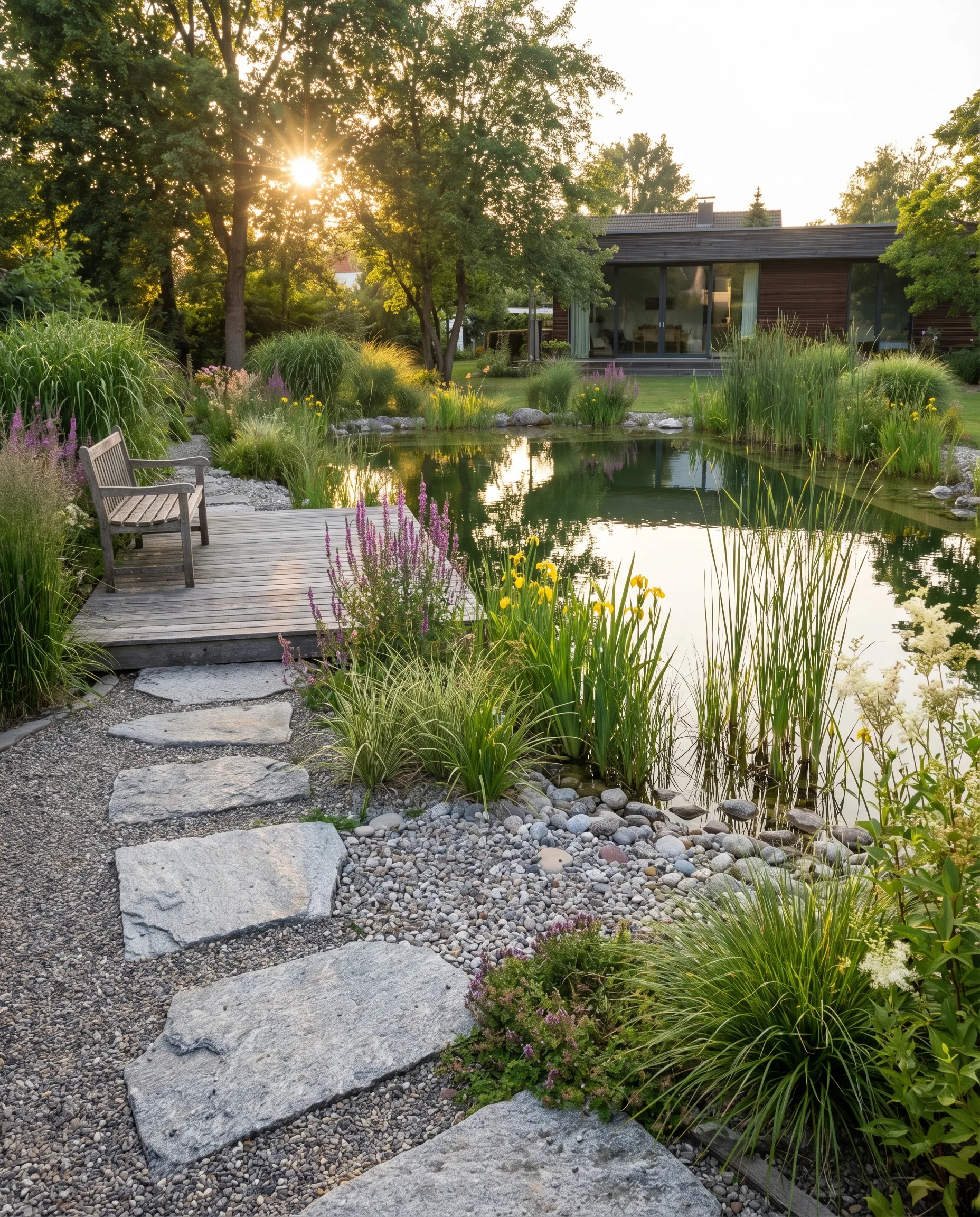 Garten am Wasser mit naturnahem Uferbereich