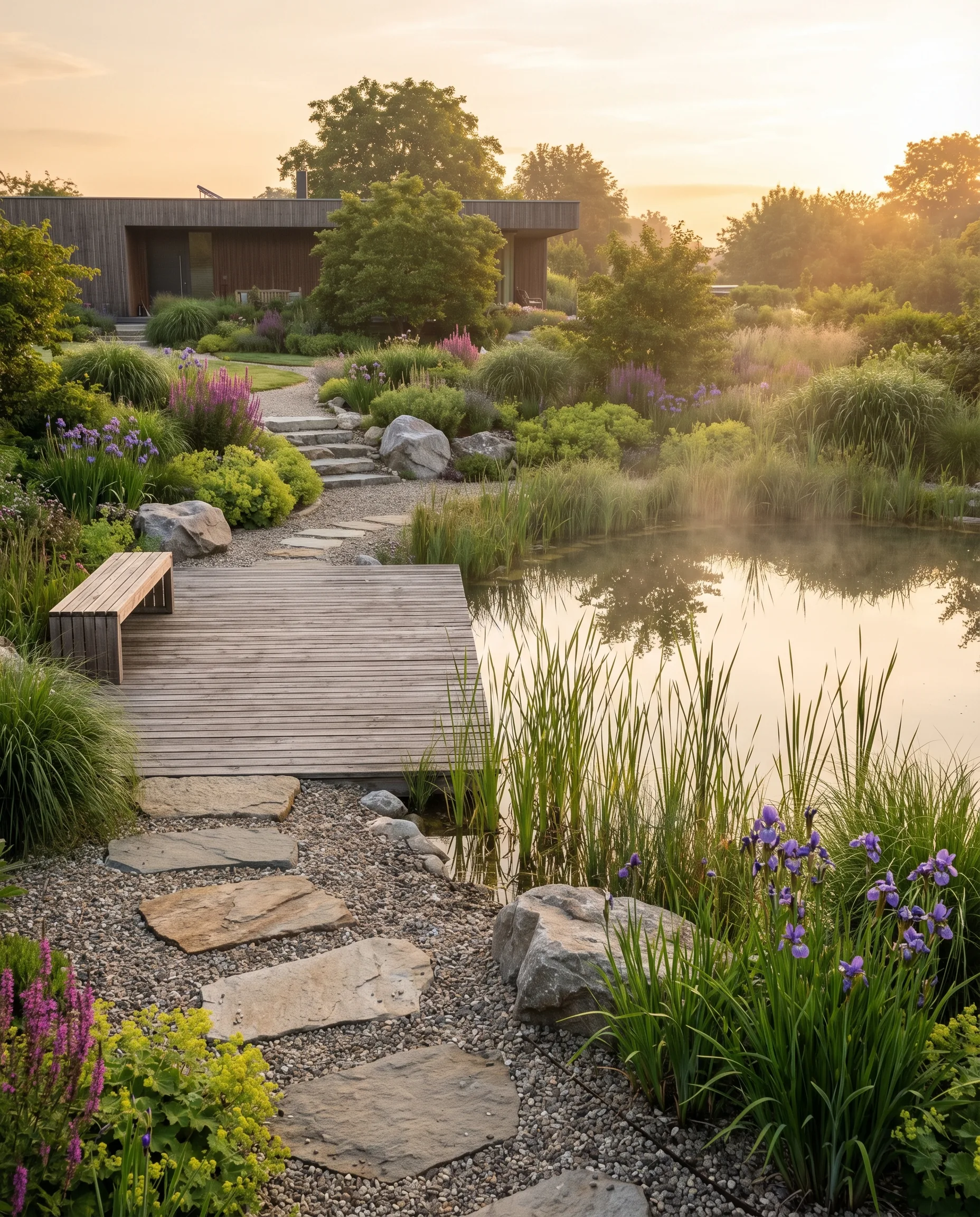 Garten am Wasser gestalten: Natürliche Ufer, Wege und ruhige Übergänge