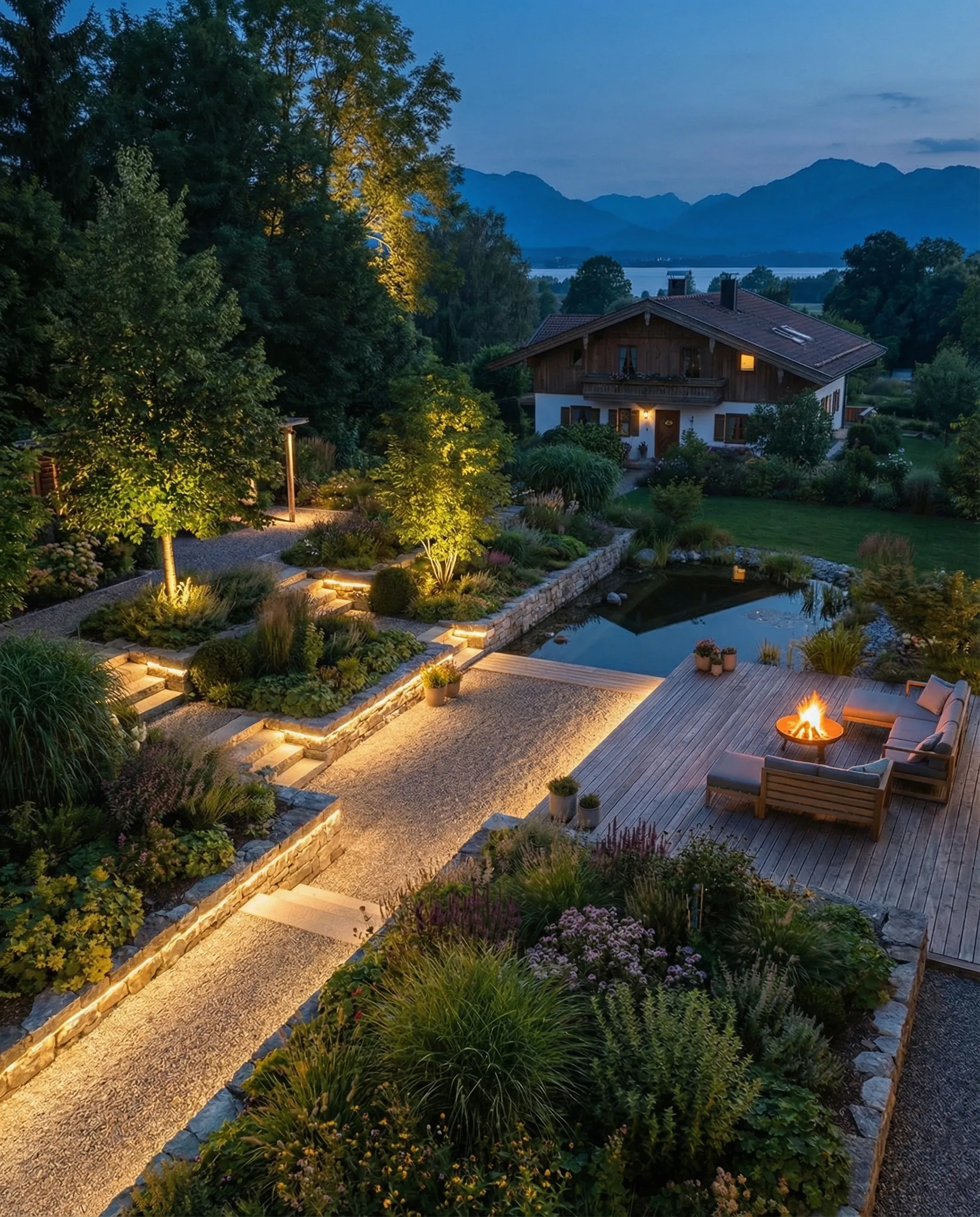 Gartenbeleuchtung: Wege, Stufen, Sitzplatz und Wasser richtig beleuchten